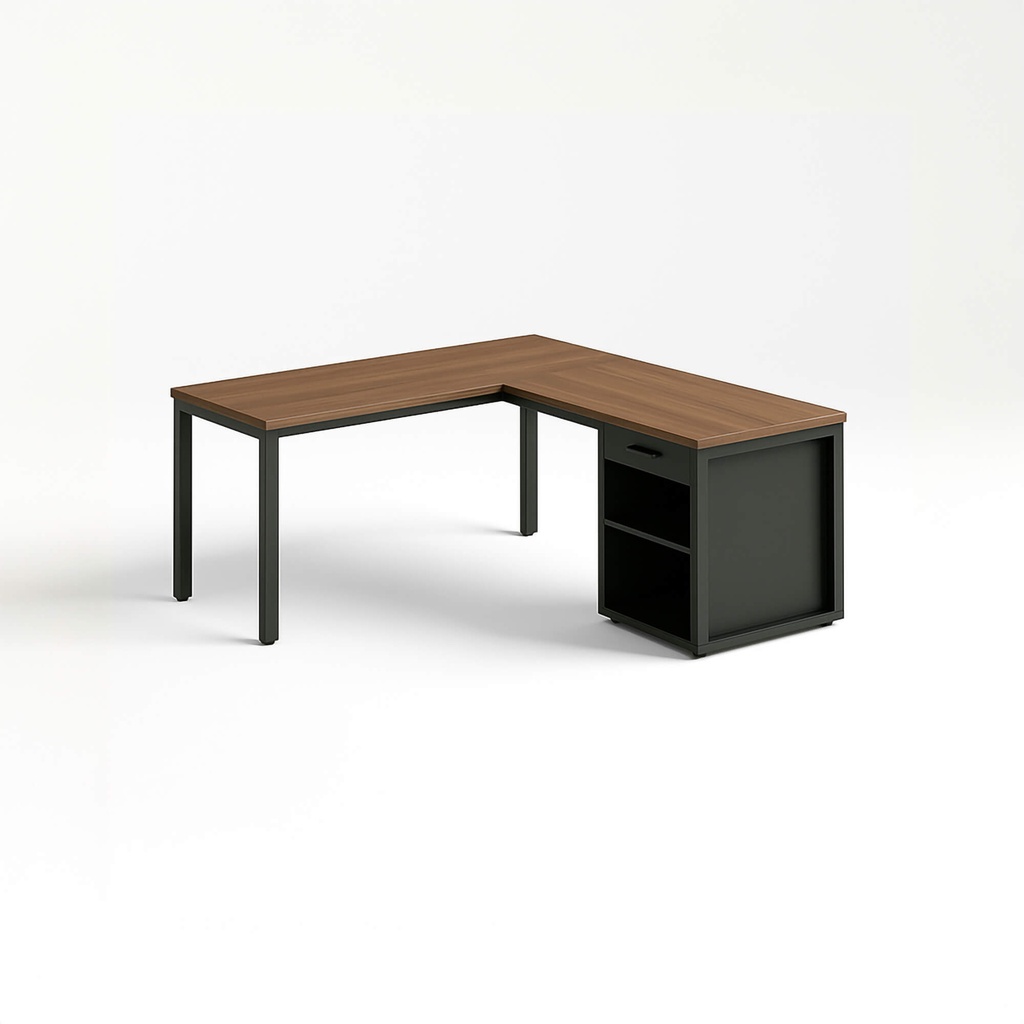 Bureau d'angle avec siège à gauche